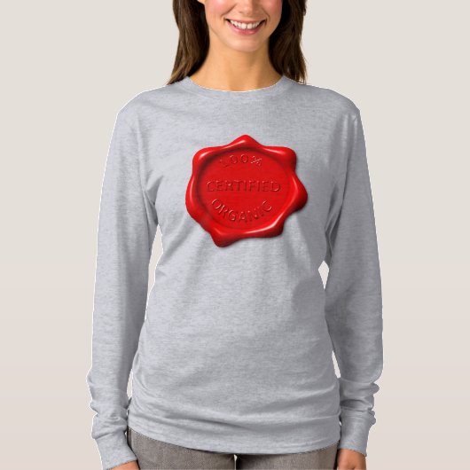 Grappig rood zwart gecertificeerd biologisch wax z t-shirt (Voorkant)