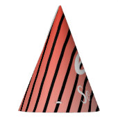 Grappig Rood Zwart Stripe Patroon 60ste Verjaardag Feesthoedjes (Links)