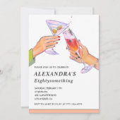 Grappig Roos Gouden Cocktail Champagne 82ste verja Kaart (Voorkant)