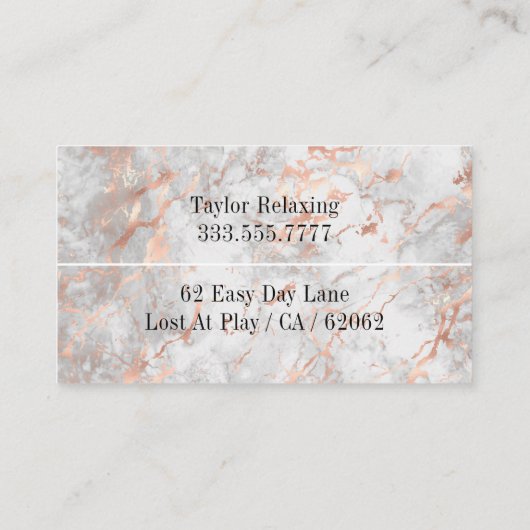 Grappig Roos in ruste, goudmarmer, doe-het-zelf-pr Visitekaartje (Achterkant)