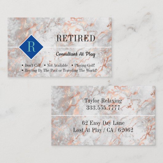 Grappig Roos in ruste, goudmarmer, doe-het-zelf-pr Visitekaartje (Voorkant / Achterkant)