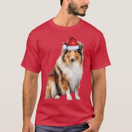 Grappig Rough Collie Hondenliefhebber Kerst T-shirt