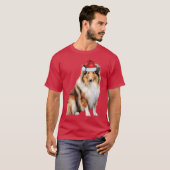 Grappig Rough Collie Hondenliefhebber Kerst T-shirt (Voorkant volledig)
