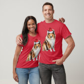 Grappig Rough Collie Hondenliefhebber Kerst T-shirt (Unisex)