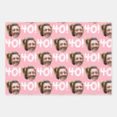 Grappig Roze Aangepaste Gezicht Foto Verjaardag Le Inpakpapier Vel (Voorkant)