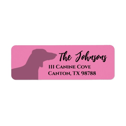 Grappig Roze Dachshond Hond Adres Etiket (Voorkant)
