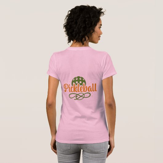 Grappig roze Don't Dink and Dive Pickleball T-shirt (Achterkant volledig)