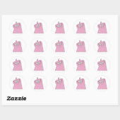 grappig roze drie-ogig monster ronde sticker (Vel)