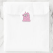 grappig roze drie-ogig monster ronde sticker (Tas)