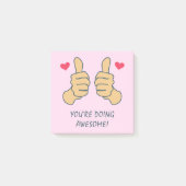 Grappig roze duimen omhoog Geweldige Motivatie doe Post-it® Notes (Voorkant)