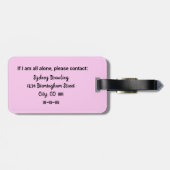 Grappig roze en goud, laat me alsjeblieft niet ach bagagelabel (Achterkant horizontaal)