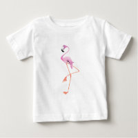 Grappig Roze Flamingo Baby T-shirt
