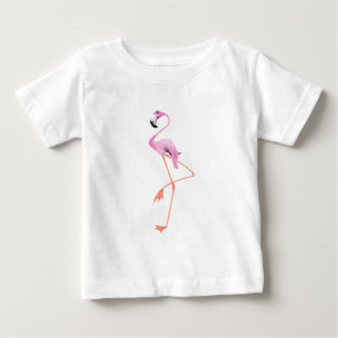 Grappig Roze Flamingo Baby T-shirt