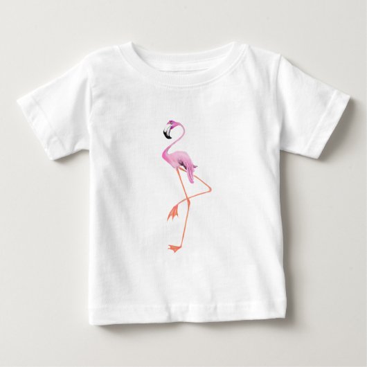 Grappig Roze Flamingo Baby T-shirt (Voorkant)