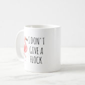 Grappig Roze Flamingo Ik geef geen Flock Beach cad Koffiemok (Voorkant links)