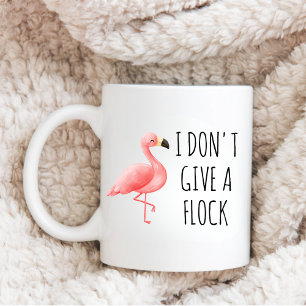 Grappig Roze Flamingo Ik geef geen Flock Beach cad Koffiemok