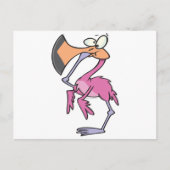 grappig roze flamingo met mond-en-klauwzeer briefkaart (Voorkant)