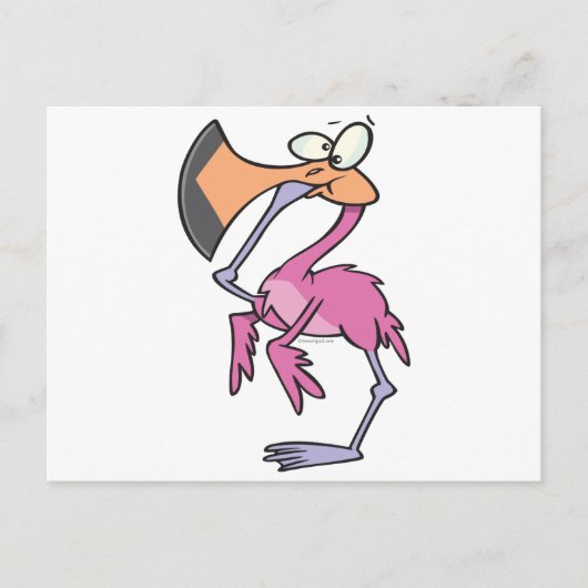 grappig roze flamingo met mond-en-klauwzeer briefkaart (Voorkant)