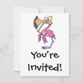 grappig roze flamingo met mond-en-klauwzeer kaart (Voorkant)