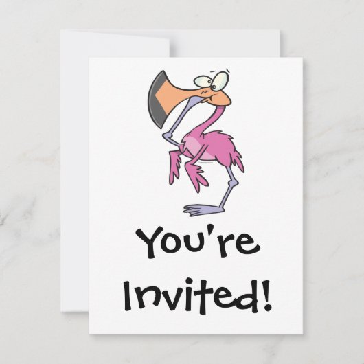 grappig roze flamingo met mond-en-klauwzeer kaart (Voorkant)