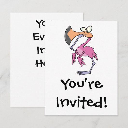 grappig roze flamingo met mond-en-klauwzeer kaart (Voorkant / Achterkant)