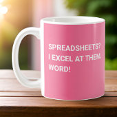 Grappig roze gradiënt spreadsheet koffiemok