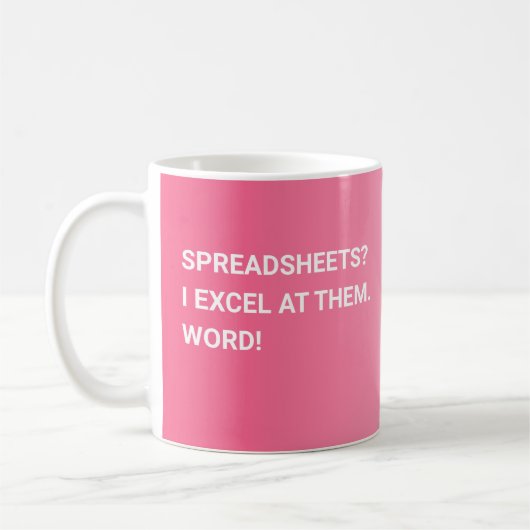 Grappig roze gradiënt spreadsheet koffiemok (Links)