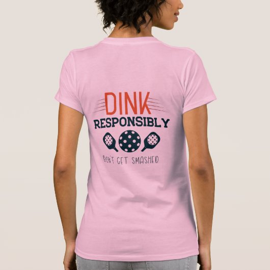 Grappig Roze Groen Sinaasappel Dinking Diva Pickle T-shirt (Achterkant)