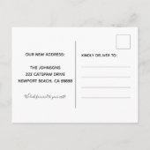 Grappig roze kat in de viskom is verplaatst aankondigingskaart (Achterkant)