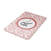 Grappig roze monogram badmat (Gekanteld)