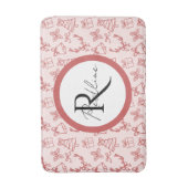 Grappig roze monogram badmat (Voorkant Verticaal)