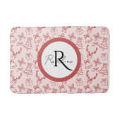 Grappig roze monogram badmat (Voorkant)