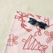 Grappig roze monogram strandlaken (In situ)