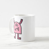 Grappig roze monster karakter koffiemok (Voorkant links)