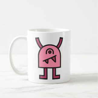 Grappig roze monster karakter koffiemok