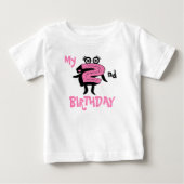 Grappig roze nummer twee baby body (Voorkant)