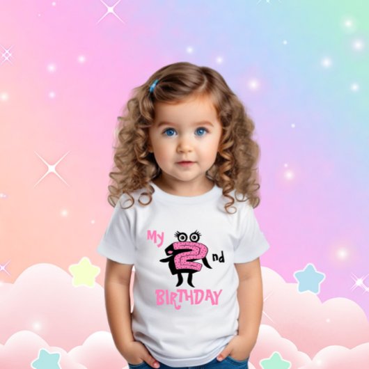 Grappig roze nummer twee baby body
