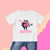 Grappig roze nummer twee baby body