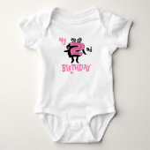 Grappig roze nummer twee baby body romper (Voorkant)