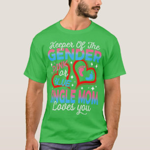 Grappig roze of blauw alleenstaande moeder houdt v t-shirt