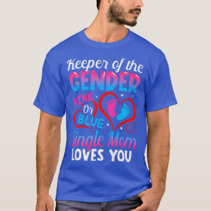 Grappig roze of blauw alleenstaande moeder houdt v t-shirt