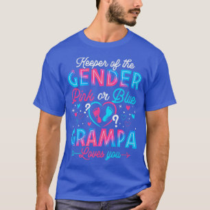 Grappig roze of blauw grampa houdt van je geslacht t-shirt