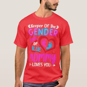 Grappig roze of blauw mammie houdt van je geslacht t-shirt