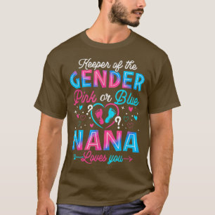 Grappig roze of blauw Nana houdt van je gender ont T-shirt