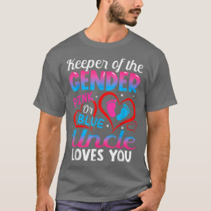 Grappig roze of blauw oom houdt van je geslacht. t-shirt