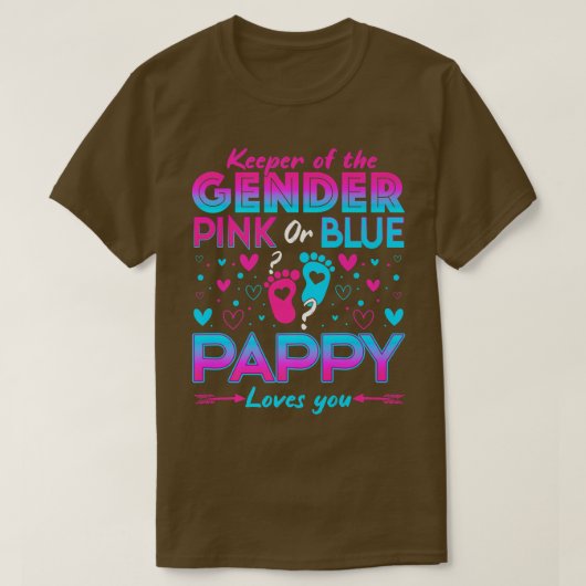Grappig roze of blauw papier houdt van je geslacht t-shirt (Design voorkant)