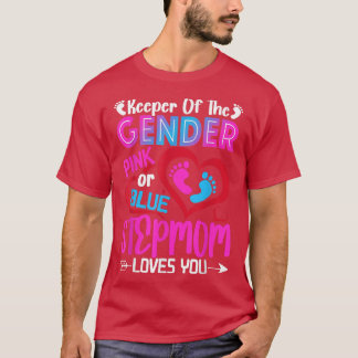 Grappig roze of blauw Stepmam houdt van je sekse T-shirt