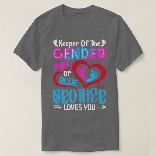 Grappig roze of blauwe broeder houdt van je geslac t-shirt (Design voorkant)