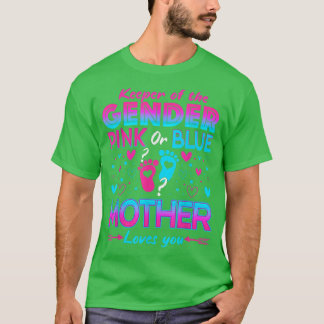 Grappig roze of blauwe moeder houdt van je geslach t-shirt