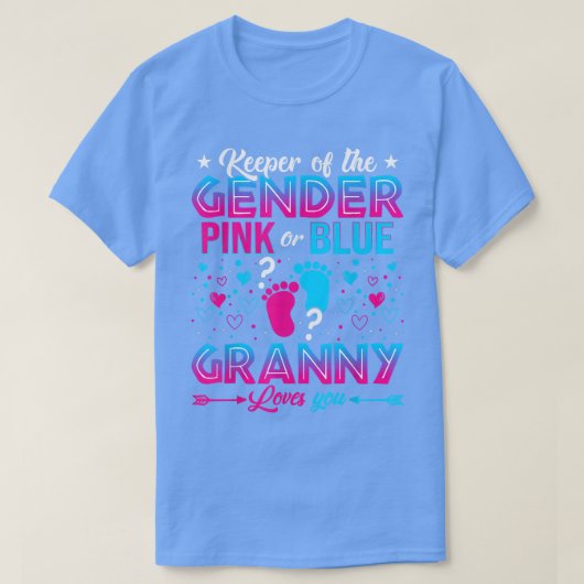 Grappig roze of blauwe oma houdt van je geslacht. t-shirt (Design voorkant)